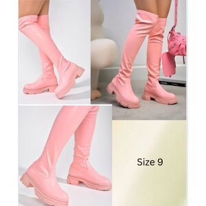 New Campi Knee High Chunky Lug Round Toe Boots